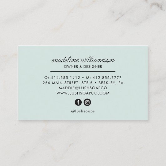 Handgemaakte zeep-Logo | Visitekaartje zeep (Achterkant)