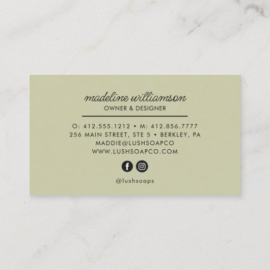 Handgemaakte zeep-Logo | Visitekaartje zeep (Achterkant)