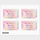 Handgemaakte zeep pastel eenhoorn regenboog marmer rechthoekige sticker (Vel)