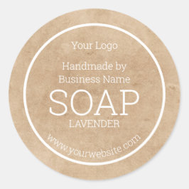 Handgemaakte zeep Rustic Kraft Paper Ronde Sticker
