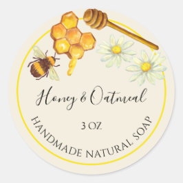 Handgemaakte Zeep Sticker Honing en havermout