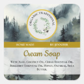 Handgemaakte zeep sticker label bosontwerp (Voorkant)