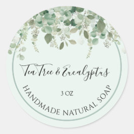 Handgemaakte Zeep Sticker Theeboom en Eucalyptus