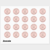 Handgemaakte zeepbadbom | Roze glitters Ronde Sticker (Vel)