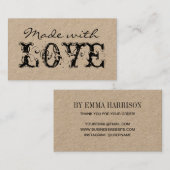 Handgemaakte/zelfgemaakte, moderne, moderne vintag visitekaartje (Voorkant / Achterkant)