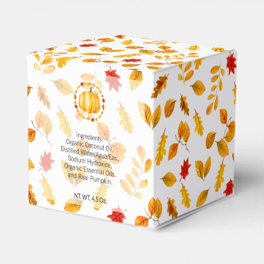 Handgemaakte zelfgemaakte pompoen kruiden bad bom bedankdoosjes (Achterkant)