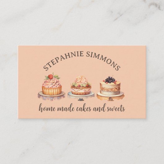 Handgemaakte zelfgemaakte taart bakkerij gebak Vin Visitekaartje (Voorkant)