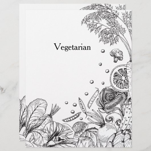 Handgemaakte zwarte groenten Recipcategorie (Voorkant / Achterkant)