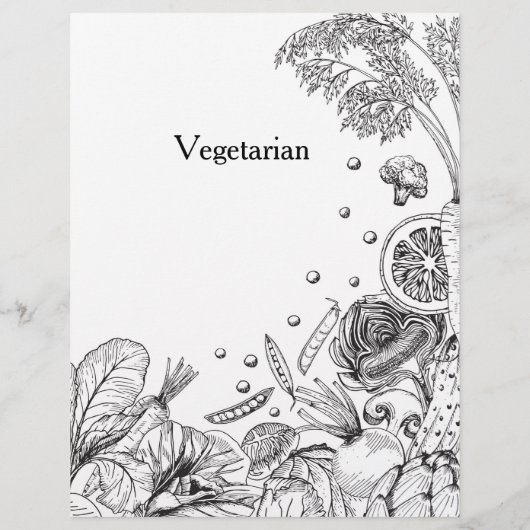 Handgemaakte zwarte groenten Recipcategorie (Achterkant)