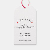 HANDGEMAAT MET LIEFDE Modern Schrift Kraft Cadeaulabel (Voorkant)