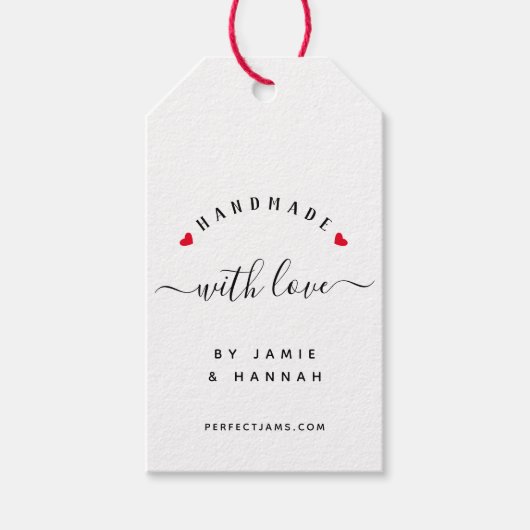 HANDGEMAATKT MET LIEFDE Modern Schrift Kraft Cadeaulabel (Voorkant)