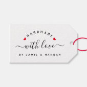 HANDGEMAATKT MET LIEFDE Modern script Kraft Cadeaulabel (Voorkant (Horizontaal))