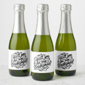 Handgemerkt bruidsmeisje voorstel mini champagne sparkling wijnetiket (Flessen)