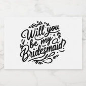 Handgemerkt bruidsmeisje voorstel mini champagne sparkling wijnetiket (Enkel label)