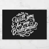 Handgemerkt bruidsmeisje voorstel mini champagne sparkling wijnetiket (Enkel label)