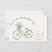 Handgeplukte Bloemen Fiets Douche Bedankkaart (Voorkant)