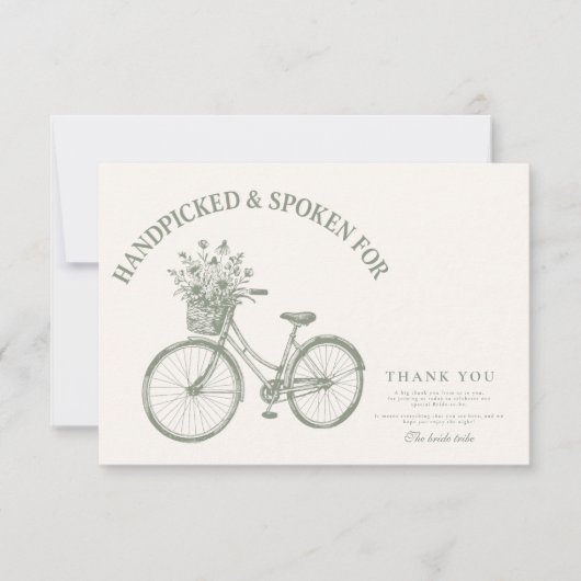 Handgeplukte Bloemen Fiets Douche Bedankkaart (Voorkant)