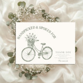 Handgeplukte Bloemen Fiets Douche Bedankkaart
