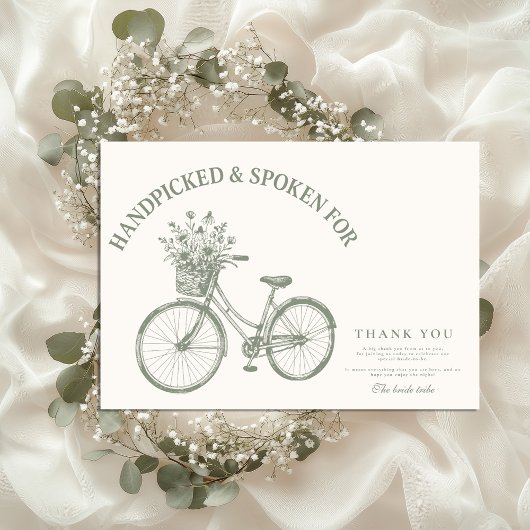 Handgeplukte Bloemen Fiets Douche Bedankkaart