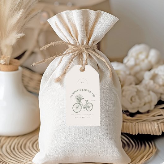 Handgeplukte Bloemen Fiets Douche Cadeaulabel