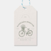 Handgeplukte Bloemen Fiets Douche Cadeaulabel (Voorkant)