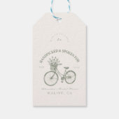 Handgeplukte Bloemen Fiets Douche Cadeaulabel (Achterkant)