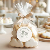 Handgeplukte Bloemen Fiets Douche Ronde Sticker