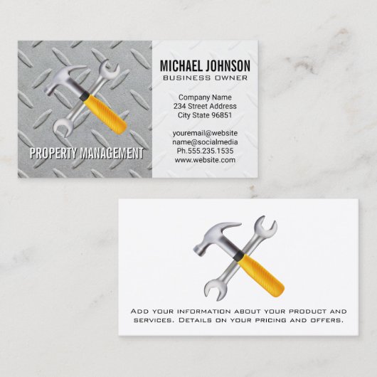 Handgereedschap | Bouw | Staal Visitekaartje (Voorkant / Achterkant)