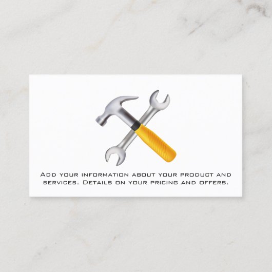 Handgereedschap | Bouw | Staal Visitekaartje (Achterkant)