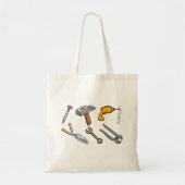 Handgereedschap Hamer Boor Spijker en Sleutel Tote Bag (Voorkant)