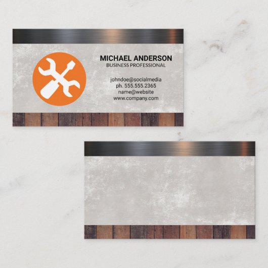 Handgereedschap | Hout Metaal Materiaal Visitekaar Visitekaartje (Voorkant / Achterkant)