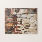 Handgereedschap in de machinewerkplaats legpuzzel (Horizontaal)