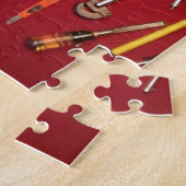 Handgereedschap met handbediende gereedschappen en legpuzzel (Zijkant)