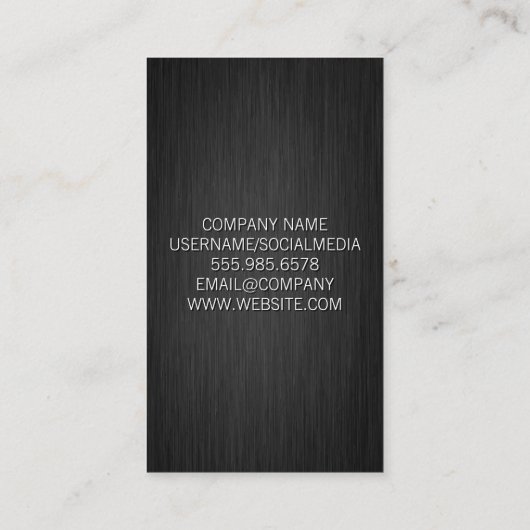 Handgereedschap Stijllijst haar | Donkere metalen Visitekaartje (Achterkant)