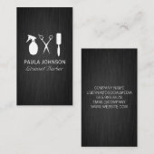 Handgereedschap Stijllijst haar | Donkere metalen Visitekaartje (Voorkant / Achterkant)