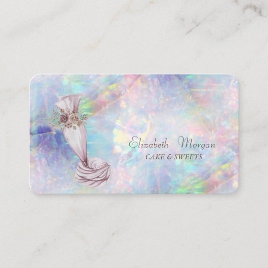 Handgereedschap voor gebak met buis holografisch, visitekaartje (Voorkant)