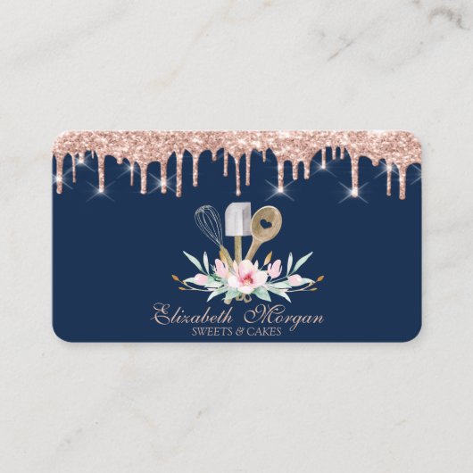 Handgereedschap voor gebak Roos Gold Drivers Baker Visitekaartje (Voorkant)