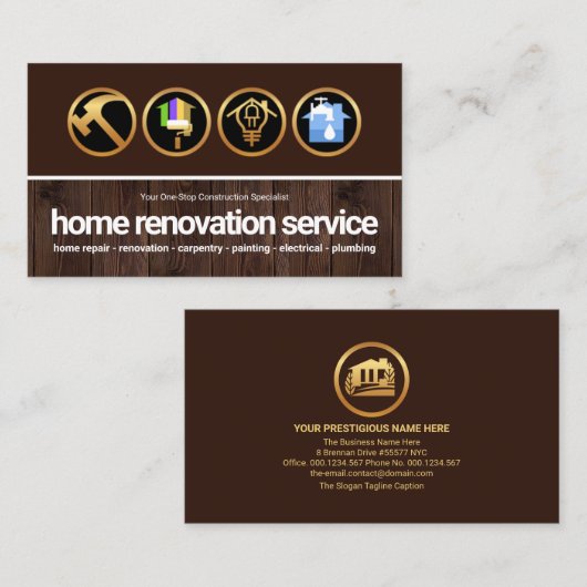 Handgereedschap voor houten handbediende houten ho visitekaartje (Voorkant / Achterkant)