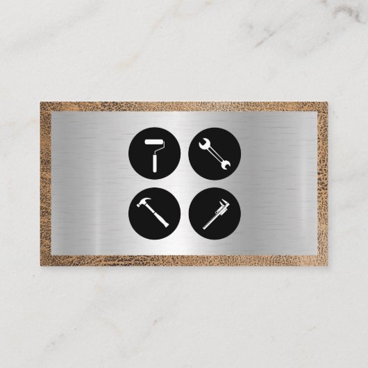 Handgereedschapspictogrammen | Metaal en bewerkt l Visitekaartje (Achterkant)