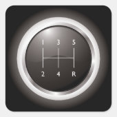 Handgeschakelde versnellingsbak vierkante sticker (Voorkant)