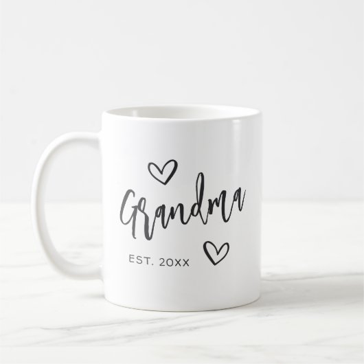 Handgeschetst het Grootma Jaar van het Manuscript Koffiemok (Links)