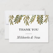 Handgeschilde bladeren Hartelijk dank Kaart (Voorkant)