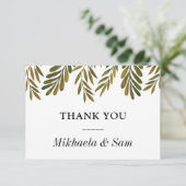 Handgeschilde bladeren Hartelijk dank Kaart (Staand voorkant)