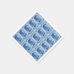 Handgeschilde blauw, met wilde heup beklede papier servet