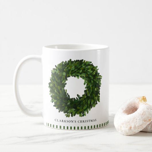Handgeschilde Boxwood met grote persoonlijke feest Koffiemok (Met donut)