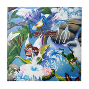 Handgeschilde keramische tegel tegeltje