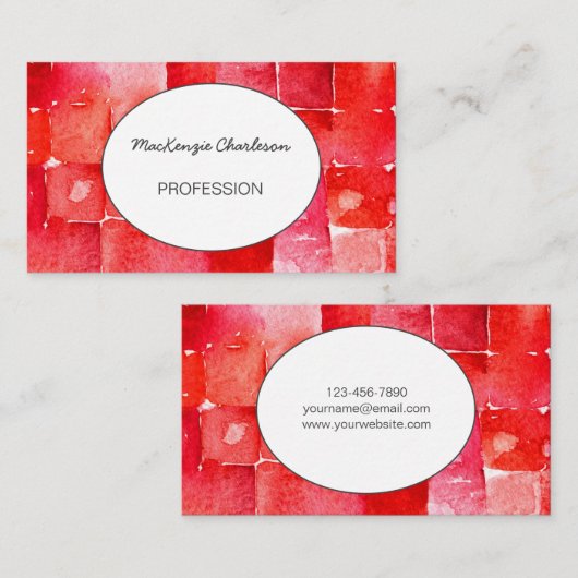 Handgeschilde moderne Abstracte geometrische Water Visitekaartje (Voorkant / Achterkant)