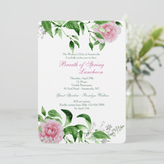 Handgeschilde Rozen Kaart (Staand voorkant)