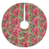 Handgeschilde Waterverf Poinsettias Kerstboom Rok (Voorkant)