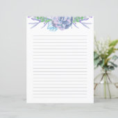 Handgeschilde Waterverf Succulent gelineerd papier (Staand voorkant)